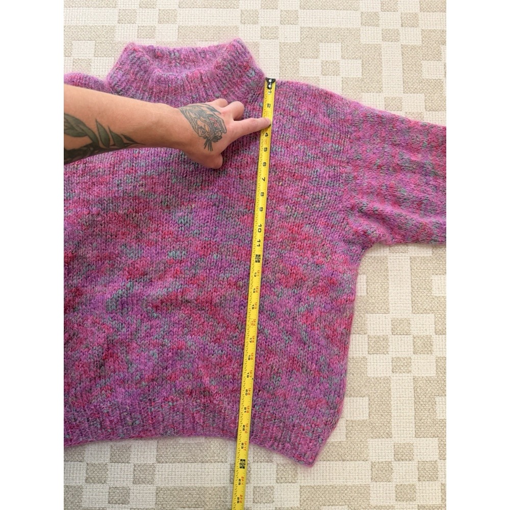 Vintage Mohair Wool Blend Sweater Size Large Boxy Cozy Fit Hand Sewn - Picture 3 of 7